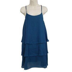 Alexandra Grecco Womens Size 4 Teal Layered Mini Cocktail Dress